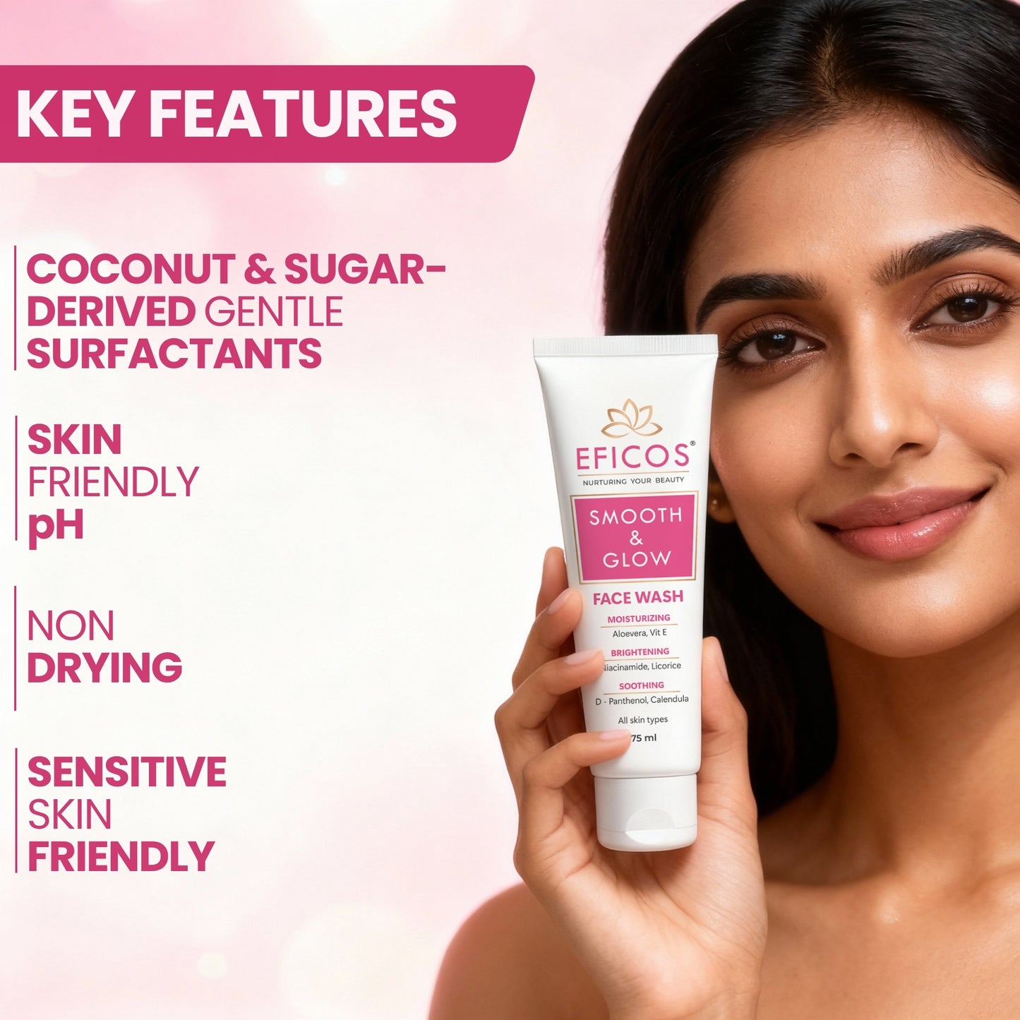 SMOOTH & GLOW FACE WASH 75 ML