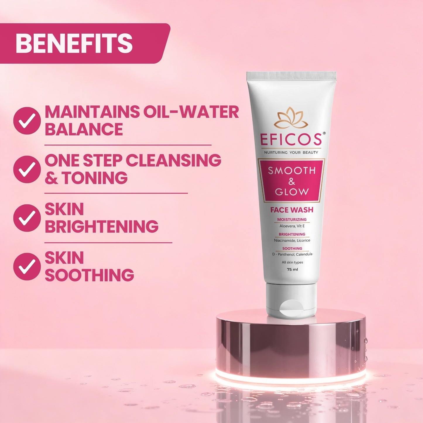 SMOOTH & GLOW FACE WASH 75 ML